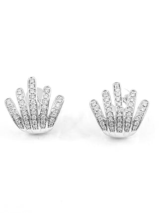 Aretes de diamantes de 0,37 quilates en oro blanco de 14 quilates