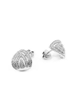 Aretes de diamantes de 0,37 quilates en oro blanco de 14 quilates