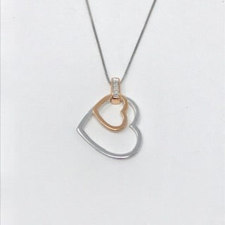 Colgante de corazón de diamantes