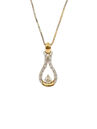 Colgante de diamante canadiense de 0,20 quilates de oro amarillo de 10 quilates, 18"