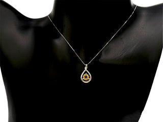 10K and 14K White Gold Citrine Pendant, 18"