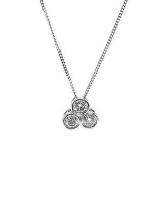Colgante de diamantes Trinity de 0,25 quilates en oro blanco de 10 quilates, 18"