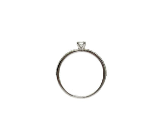 Anillo de compromiso de diamantes canadienses de 0,30 quilates en oro blanco de 10 quilates, talla 6,5