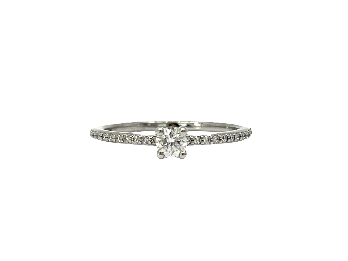 10K White Gold 0.30cttw Canadian Diamond Engagement Ring, size 6.5