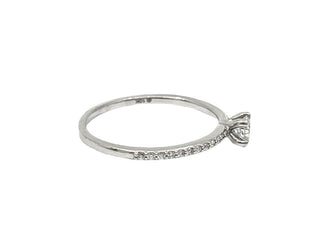 Anillo de compromiso de diamantes canadienses de 0,30 quilates en oro blanco de 10 quilates, talla 6,5