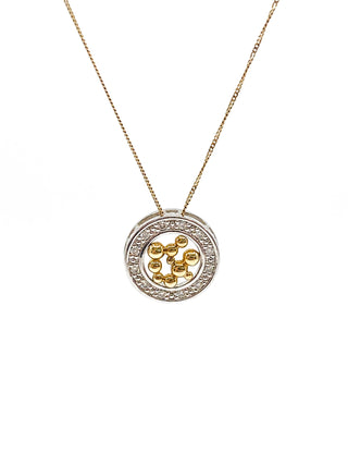 Colgante de diamantes de 0,12 quilates en oro blanco y amarillo de 10 quilates, 18"