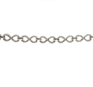 Brazalete de tenis infinito con diamantes de oro blanco de 14 quilates y 2,10 quilates, 7"