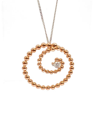 Colgante de diamantes de 0,08 quilates en oro blanco y rosa de 10 quilates, 18"