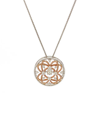 Colgante de diamantes de 0,35 quilates en oro blanco y rosa de 10 quilates, 18"