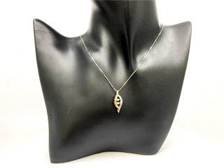 Colgante de oro blanco y amarillo de 10 quilates con diamantes de 0,02 quilates, 18"