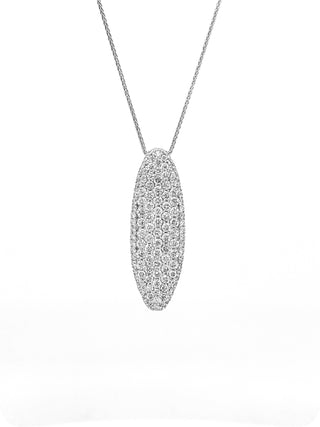 Colgante con pavé de diamantes de 2,11 quilates en oro blanco de 10 quilates, 18"