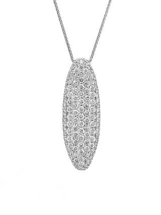 Colgante con pavé de diamantes de 2,11 quilates en oro blanco de 10 quilates, 18"