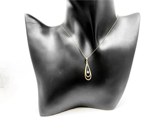 Collar de diamantes canadienses de 0,10 quilates en oro blanco y amarillo de 10 quilates, 18"