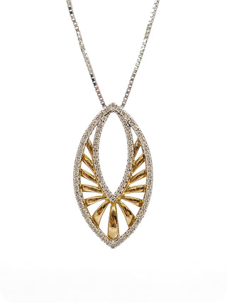 Colgante de diamantes de 0,25 quilates en oro blanco y amarillo de 10 quilates, 18"