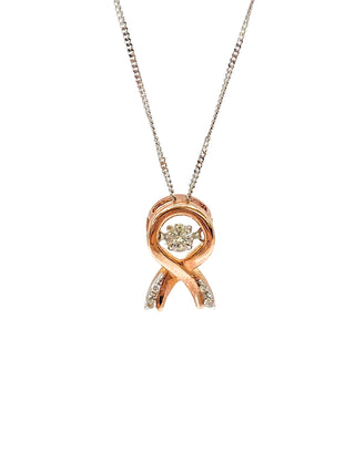 Colgante de diamantes de 0,10 quilates en oro rosa y oro blanco de 10 quilates, 18"