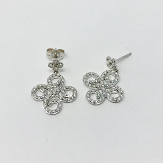 Pendientes colgantes tipo candelabro de diamantes de 0,50 quilates de oro blanco de 10 quilates