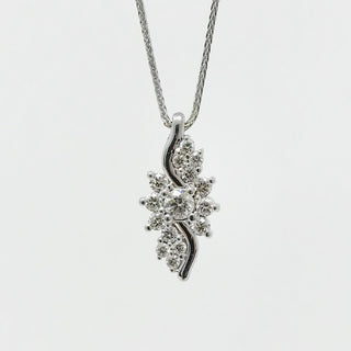 SEGUIMIENTO - Colgante de oro blanco de 10 quilates con diamantes de 0,50 quilates, 18"