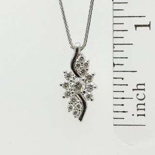 SEGUIMIENTO - Colgante de oro blanco de 10 quilates con diamantes de 0,50 quilates, 18"