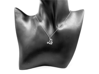 Colgante de caballo de diamante canadiense de plata de ley de 0,02 quilates, 18"