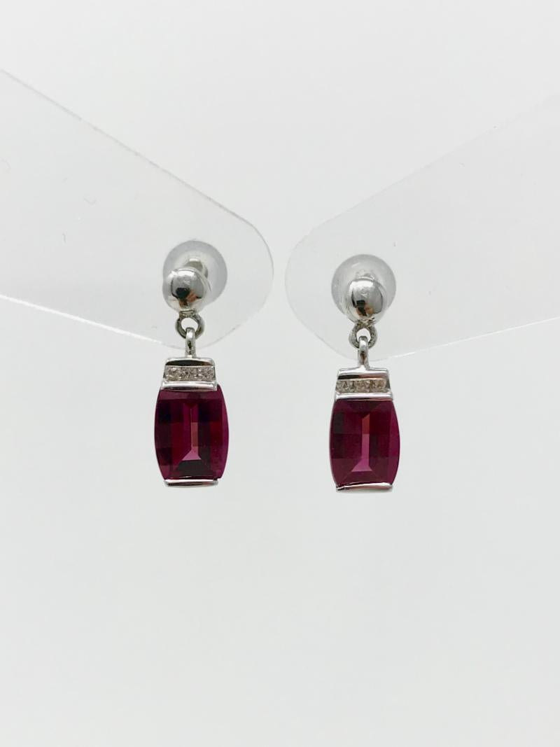 Rhodalite Garnet and Diamond Earrings
