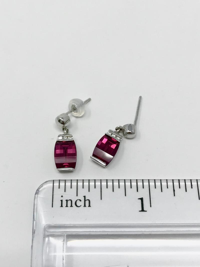 Rhodalite Garnet and Diamond Earrings