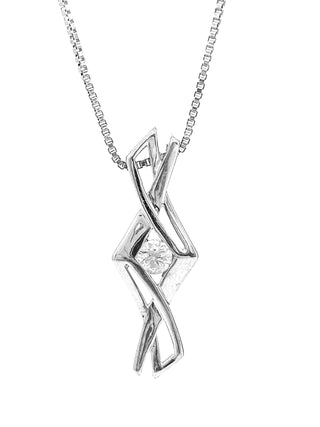 Colgante de plata de ley con diamantes canadienses de 0,15 quilates, 18"