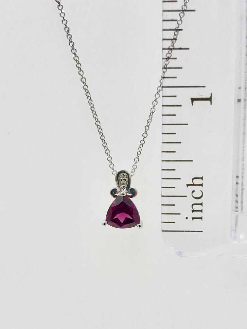 Rhodalite Garnet and Diamond Pendant