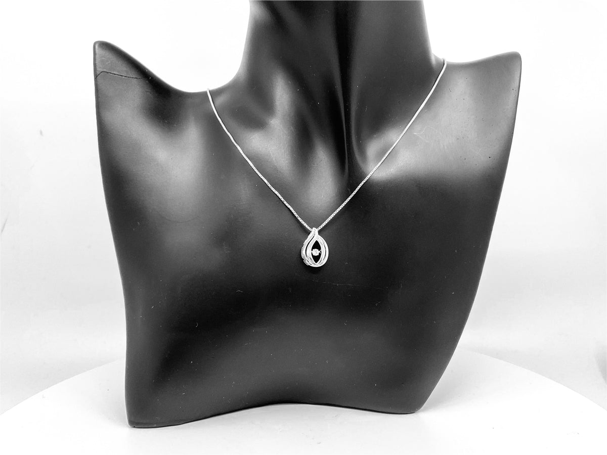 Collar de plata de ley con diamantes canadienses de 0,065 quilates, 18&quot;