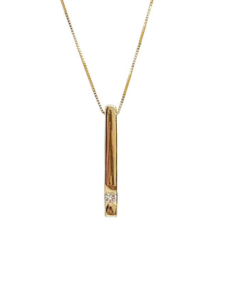 Colgante de diamantes de 0,072 quilates en oro amarillo de 10 quilates, 18"