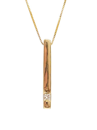 Colgante de diamantes de 0,072 quilates en oro amarillo de 10 quilates, 18"