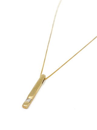 Colgante de diamantes de 0,072 quilates en oro amarillo de 10 quilates, 18"