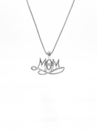 Colgante "Mamá" de diamante canadiense de plata de ley de 0,024 quilates, 18"