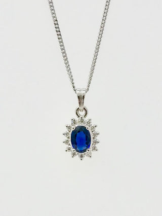 Colgante de zafiro y diamantes