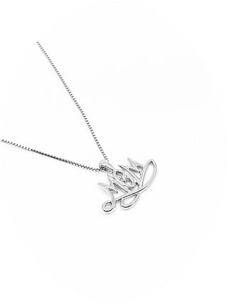 Colgante "Mamá" de diamante canadiense de plata de ley de 0,024 quilates, 18"