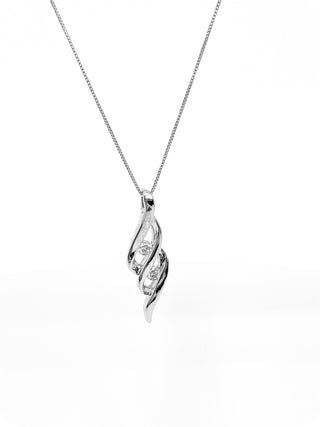Colgante de diamante canadiense de 0,10 quilates en oro blanco de 10 quilates, 18"