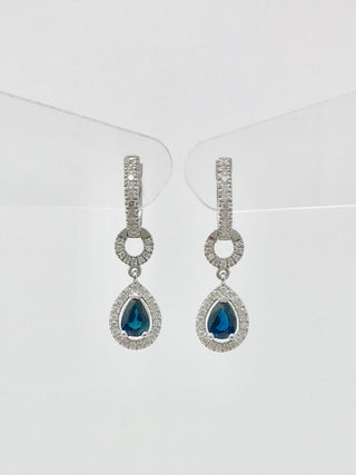 Pendientes de zafiro y diamantes