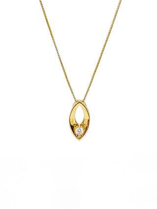 Collar de diamantes canadienses de 0,066 quilates de oro amarillo de 10 quilates, 18"
