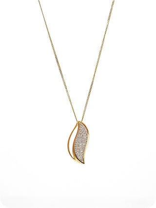 Colgante con pavé de diamantes de 0,06 quilates en oro amarillo de 10 quilates, 18"