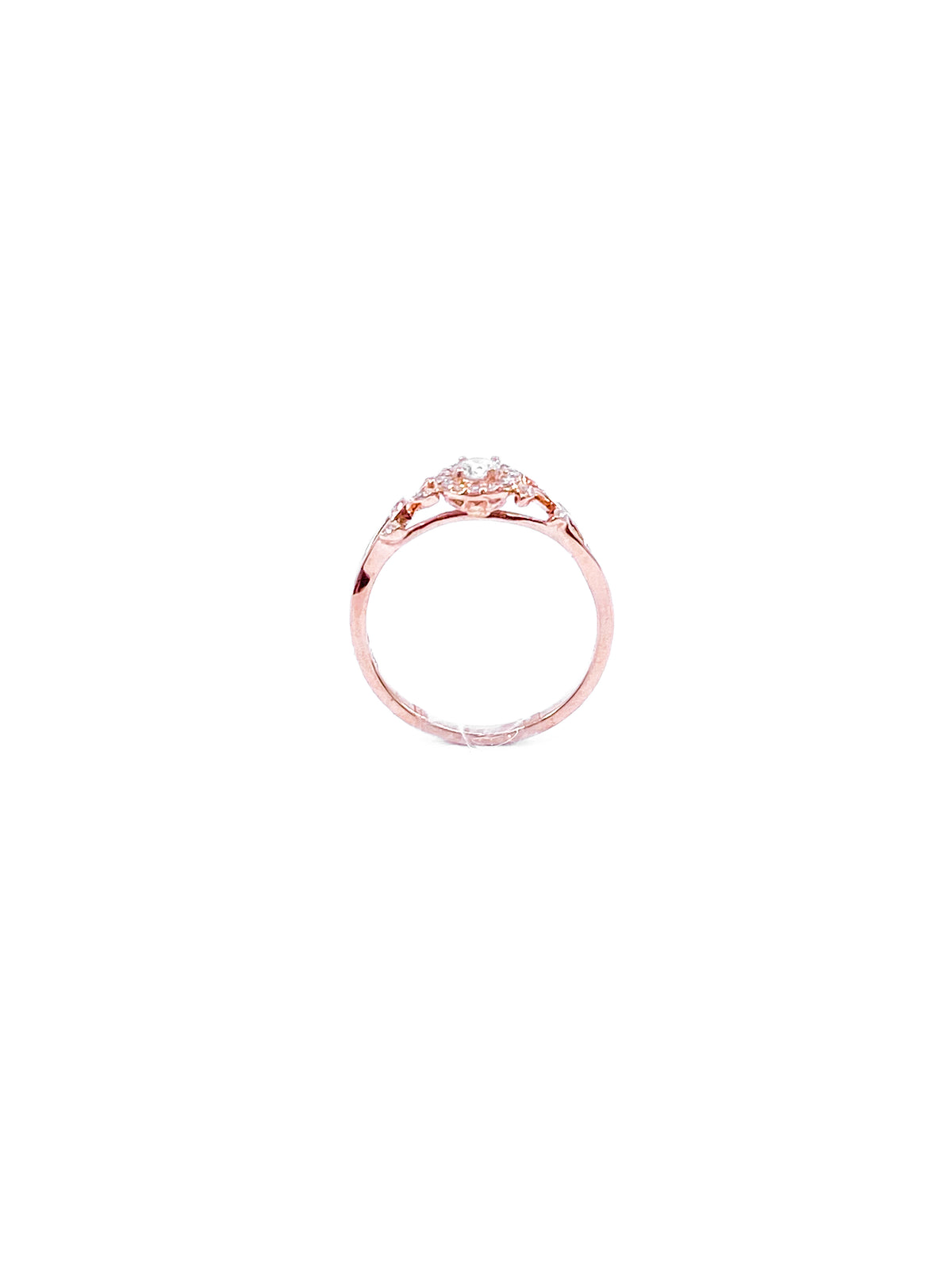 10K Rose Gold 0.25cttw Canadian Diamond Ring, size 6.5