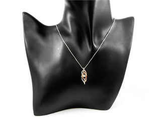 Colgante de plata de ley y oro rosa de 10 quilates con diamantes de 0,231 quilates, 18"