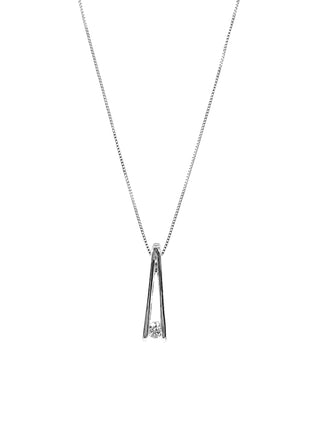 Collar de diamantes canadienses de 0,086 quilates de oro blanco de 10 quilates, 18"