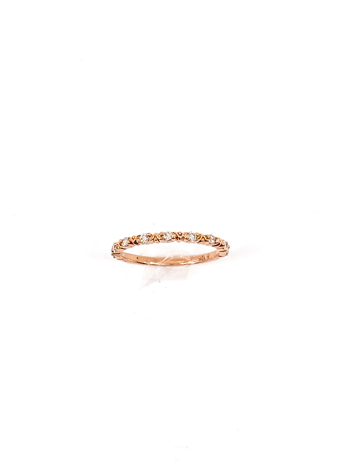 10K Rose Gold 0.18cttw Diamond Ring, size 6.5