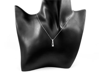 Collar de diamantes canadienses de 0,086 quilates de oro blanco de 10 quilates, 18"