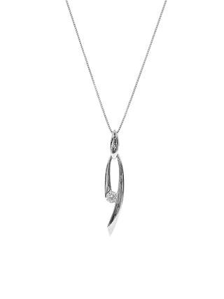 Collar de diamantes canadienses de 0,12 quilates en oro blanco de 10 quilates, 18"