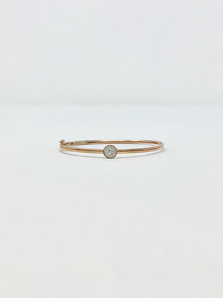Brazalete de diamantes de 0,25 quilates en oro rosa de 10 quilates, 7"