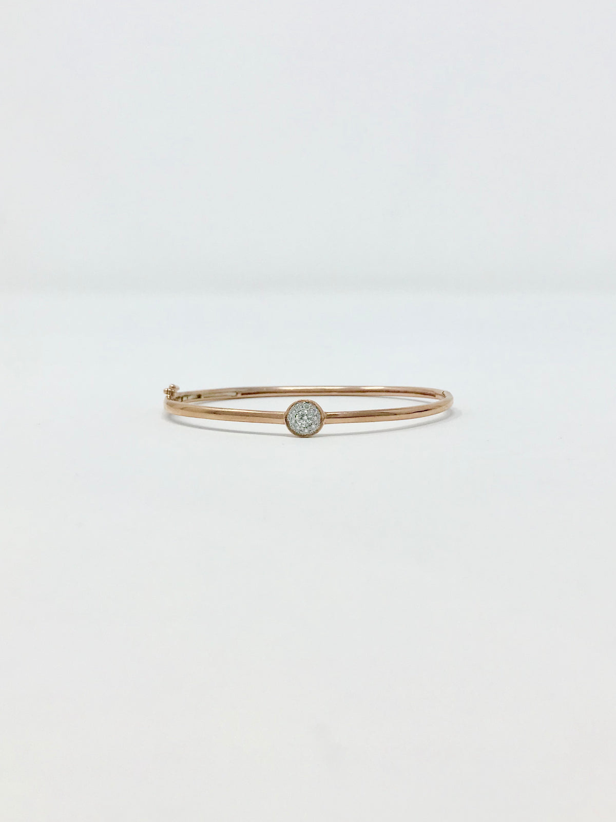 10K Rose Gold 0.25cttw Diamond Bangle, 7&quot;