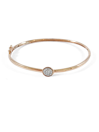 Brazalete de diamantes de 0,25 quilates en oro rosa de 10 quilates, 7"