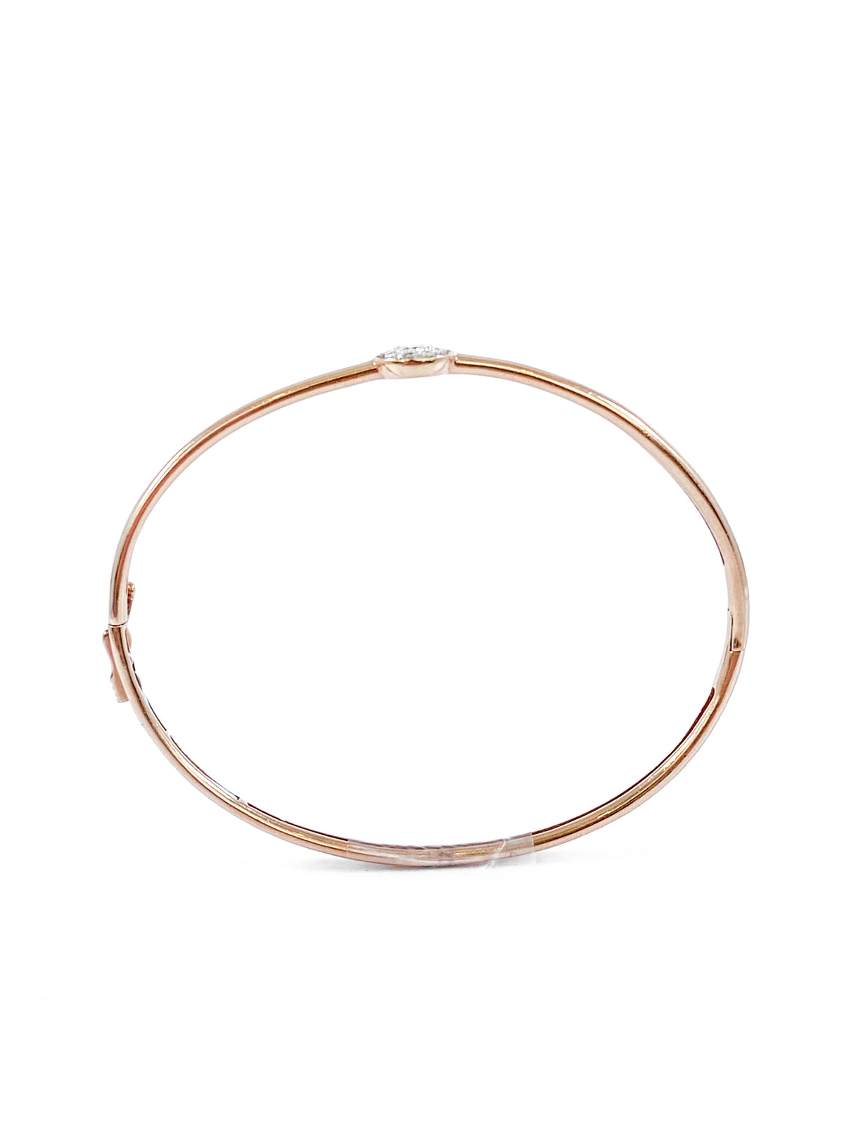 10K Rose Gold 0.25cttw Diamond Bangle, 7&quot;