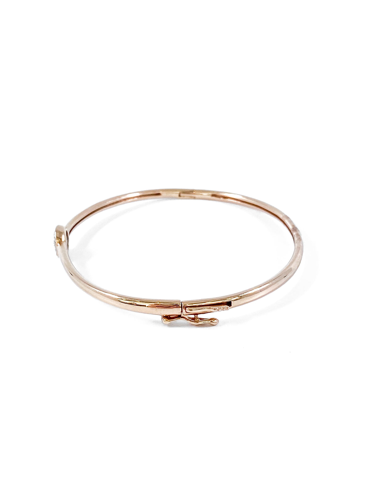 10K Rose Gold 0.25cttw Diamond Bangle, 7&quot;