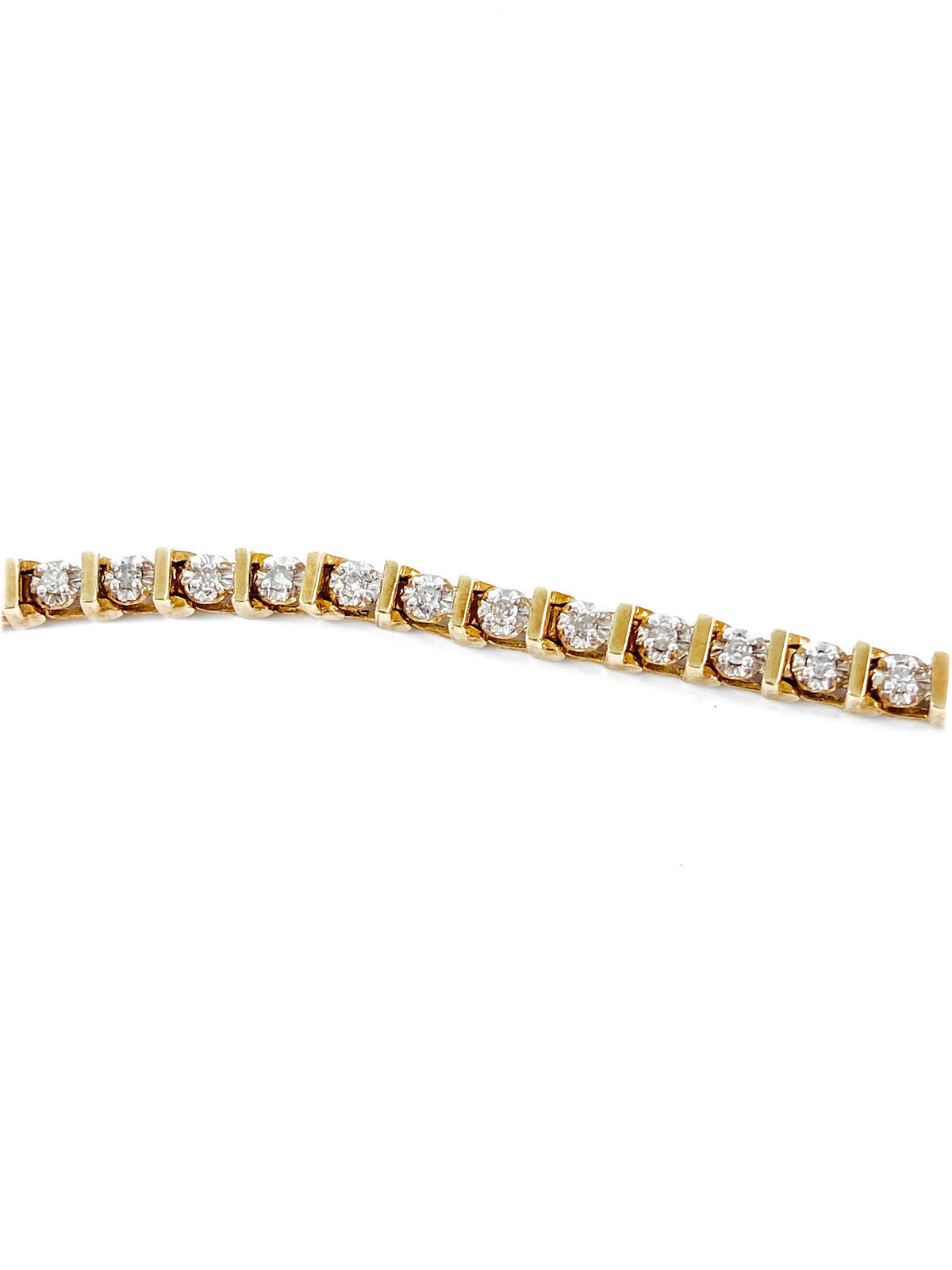 10K Yellow Gold 0.50cttw Diamond Tennis Bracelet, 7&quot;